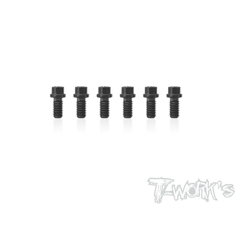 ASS-306P-BK1/12 Pan Car Rear Wheel Hub Screws-M3x6mm Black ( For Yokomo ) 6pcs.