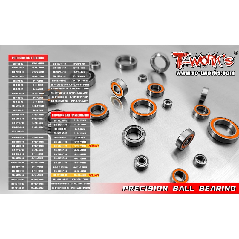 BB    Precision Ball Flange Bearing (10pcs.)-Multi size options