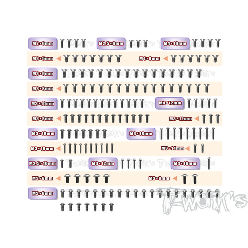 TSSU-MRX6X64 Titanium Screw set ( UFO Head ) 160pcs.(For Mugen MRX6X)