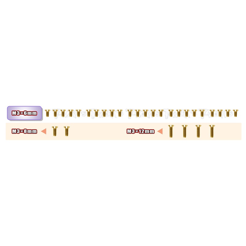 GSS-X20'23-BGold Plated Steel Screw Set( Bottom ) 30pcs. ( For Serpent X20 2023 )