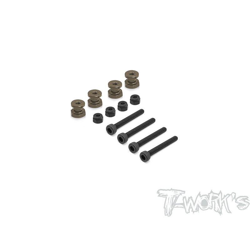 TO-240-X    Hard Coated 7075-T6 Alum. Shock Standoffs ( For Xray XB8 22/21/20/19/18 ) 4pcs.