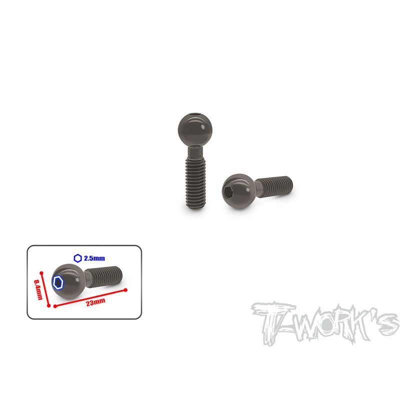 TO-322-X  Hard Coated 7075-T6 Pivot Ball  2pcs. ( Xray )  8.4x 23mm