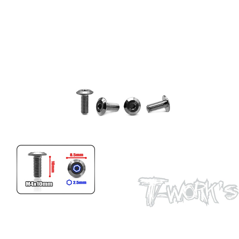 TP-149 64 Titanium Center Mount Screw 4x10mm( For Mayako MX8 ) 4pcs.