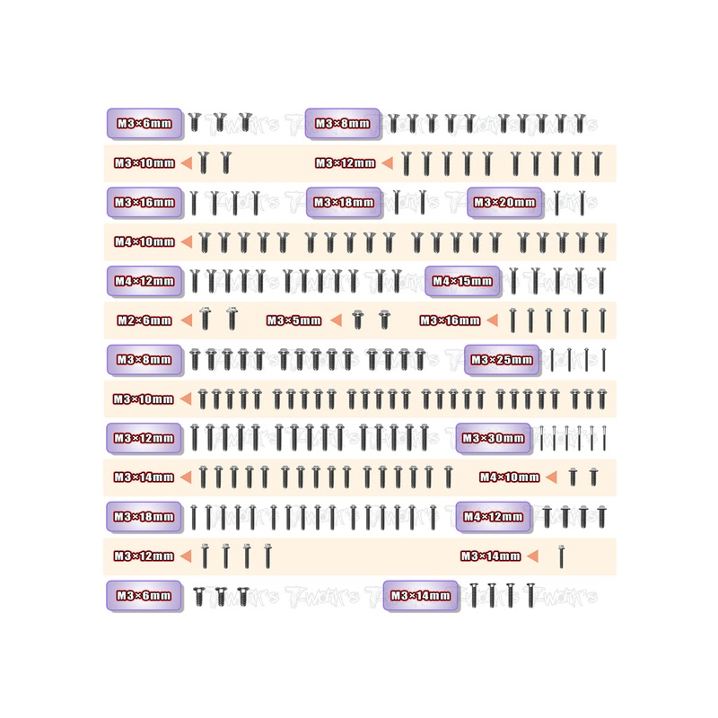 TSSU-GTX8'23 64 Titanium Screw set ( UFO Head ) 197pcs.( For Xray GTX8 2023 )