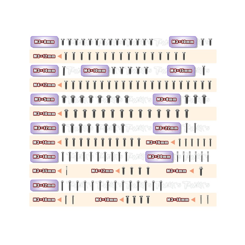 TSSU-XT8'2264 Titanium Screw set ( UFO Head ) 156pcs.( For Xray XT8 2022 )