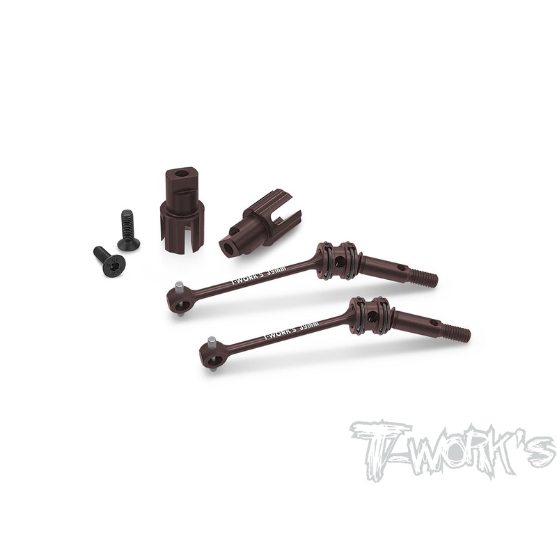 CV-X20'23-SECS Drive Shaft Xray Size With TWIN Trough Solid Driveshaft Adapters ( For Serpent X20'23 )