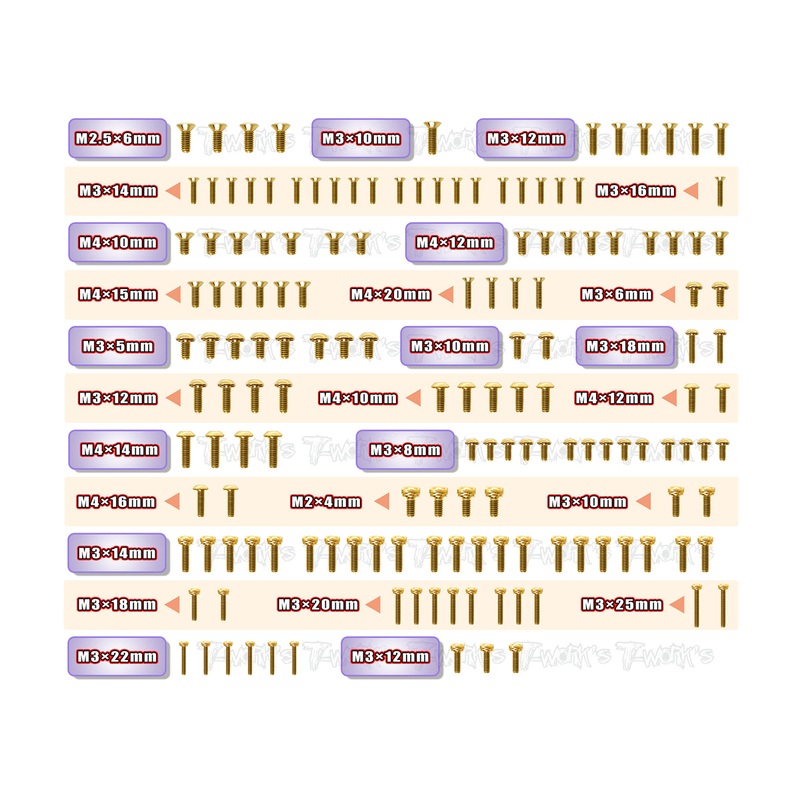 GSS-EB482.1Gold Plated Steel Screw Set 153pcs. ( For TEKNO EB48 2.1 )