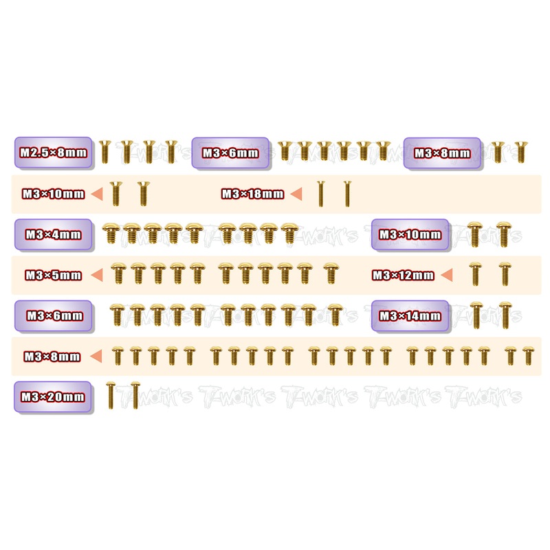 GSS-X4'23-TGold Plated Steel Upper Deck Screw set 77pcs.( For Xray X4 2023 )
