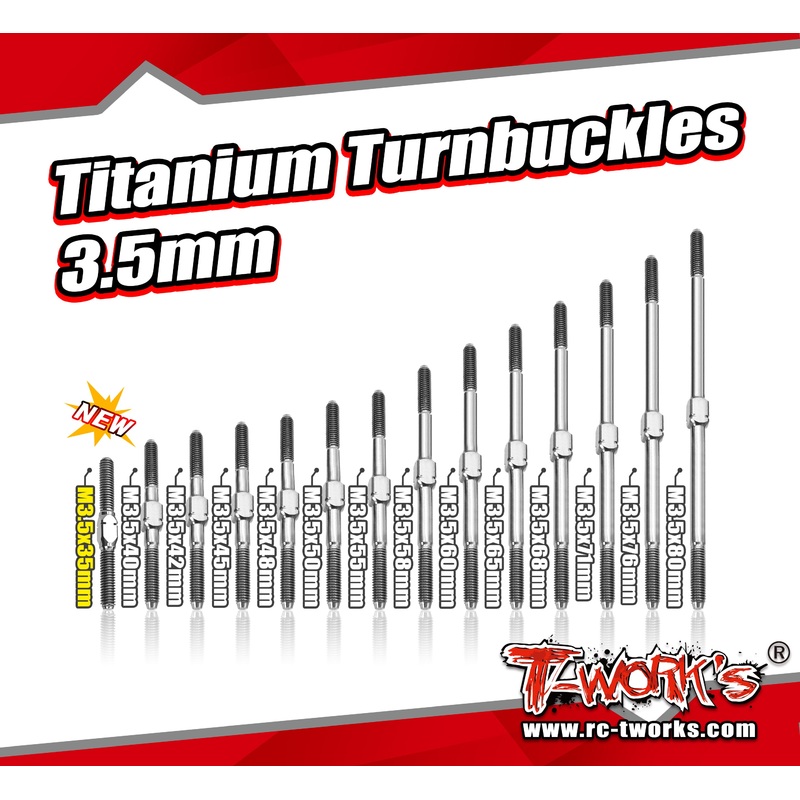 TBS-35    Titanium Turnbuckles 3.5mm (6AL/4V grade titanium)