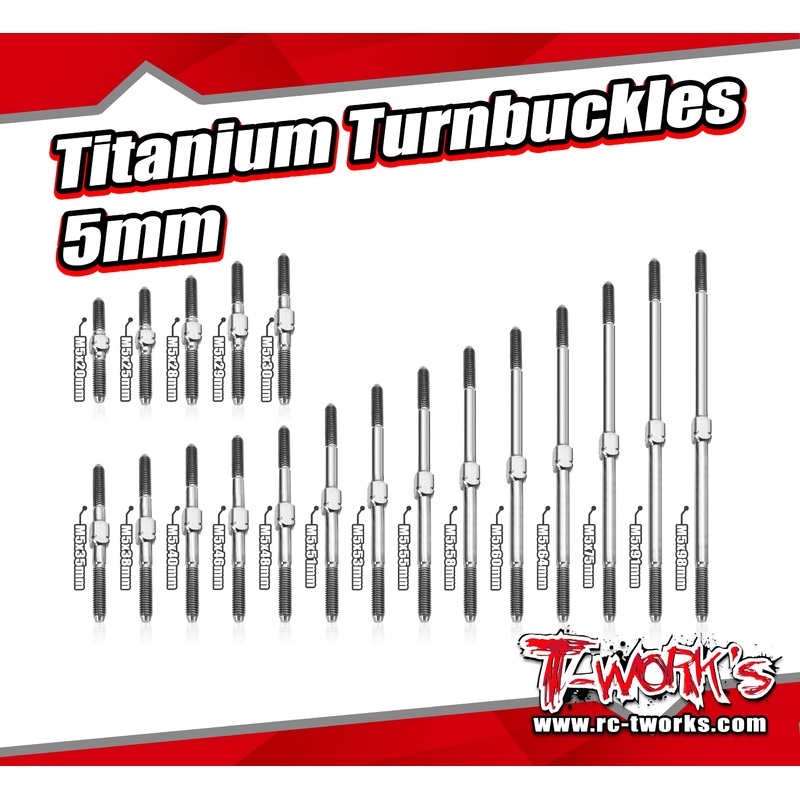 TBS-5      Titanium Turnbuckles 5mm (6AL/4V grade titanium)