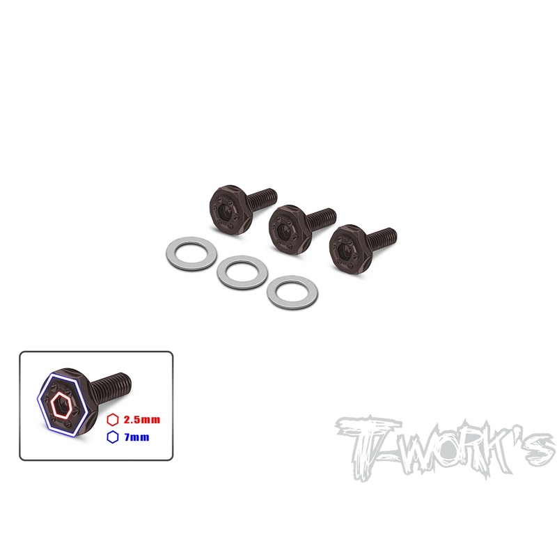 TG-073 Steel Low Profile Clutch Screw 3pcs.