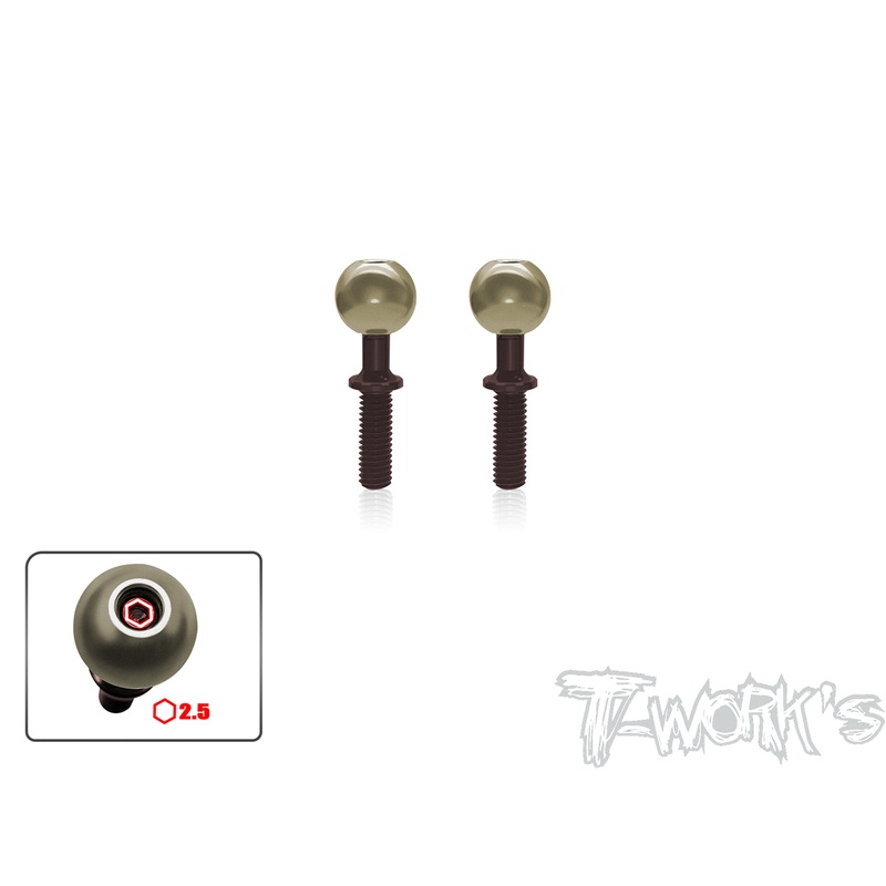 TO-192-XB8Alum. Pillow Ball With Spring Steel Shaft ( For Xray XB8 ) 2pcs.