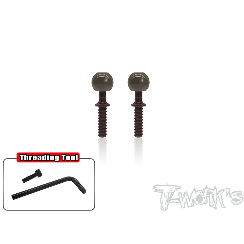 TO-192L-RC8B3    Alum. Pillow Ball With Spring Steel Anti-Clockwise Shaft ( For RC8 B4/B4E/B3/B3E/B3.2/T3.2/T3.2E ) 2pcs.