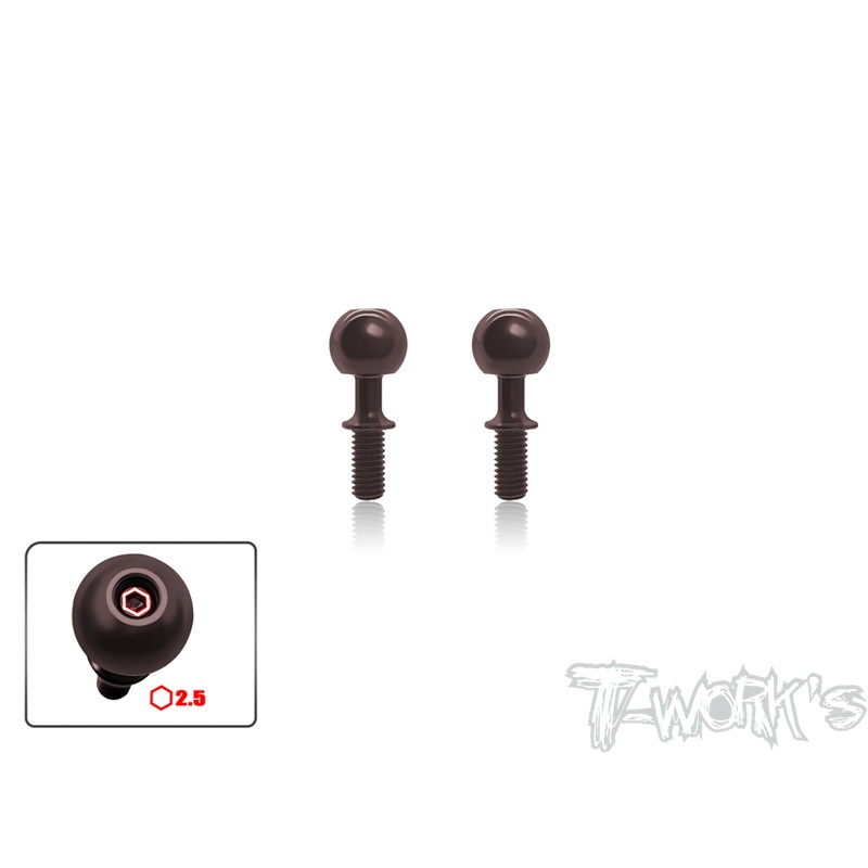 TO-329-MBX Spring Steel Pillow Ball ( For Mugen MBX-7/7R/7GT/MBX8 ECO/MBX8R ) 2pcs.