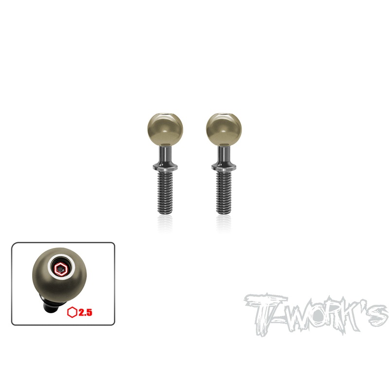 TP-047-XB8Alum. Pillow Ball With Titanium Shaft ( Xray XB8/XB8'23 )2pcs.