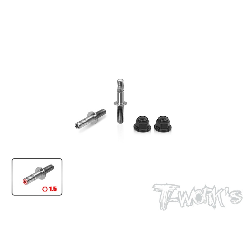 TP-16064 Titanium  Lower Shock Screws  ( For 1/10 Off Road & Drag ) 2pcs.