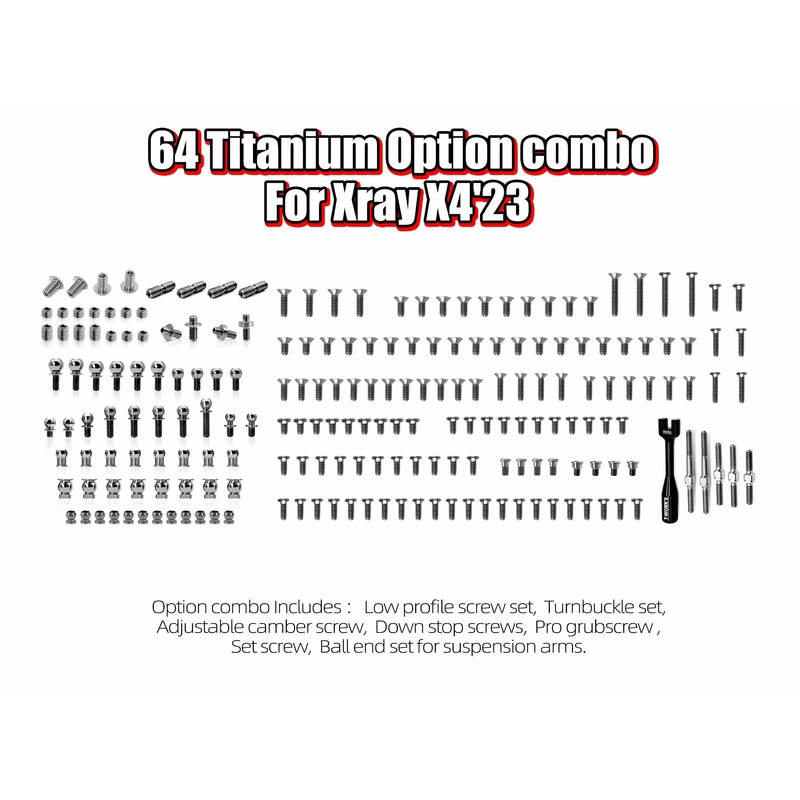 TP-166 64 Titanium Option Combo ( For Xray X4'23 )