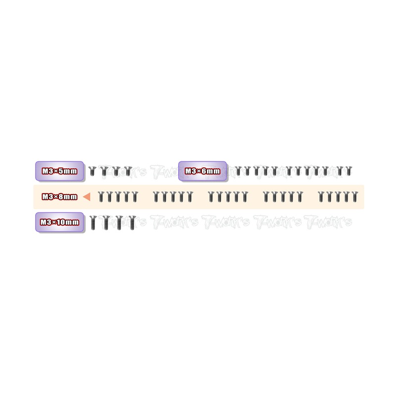 TSS-NT1'23-B  64 Titanium Screw set ( Bottom )45pcs.( For Xray NT1 2023 )