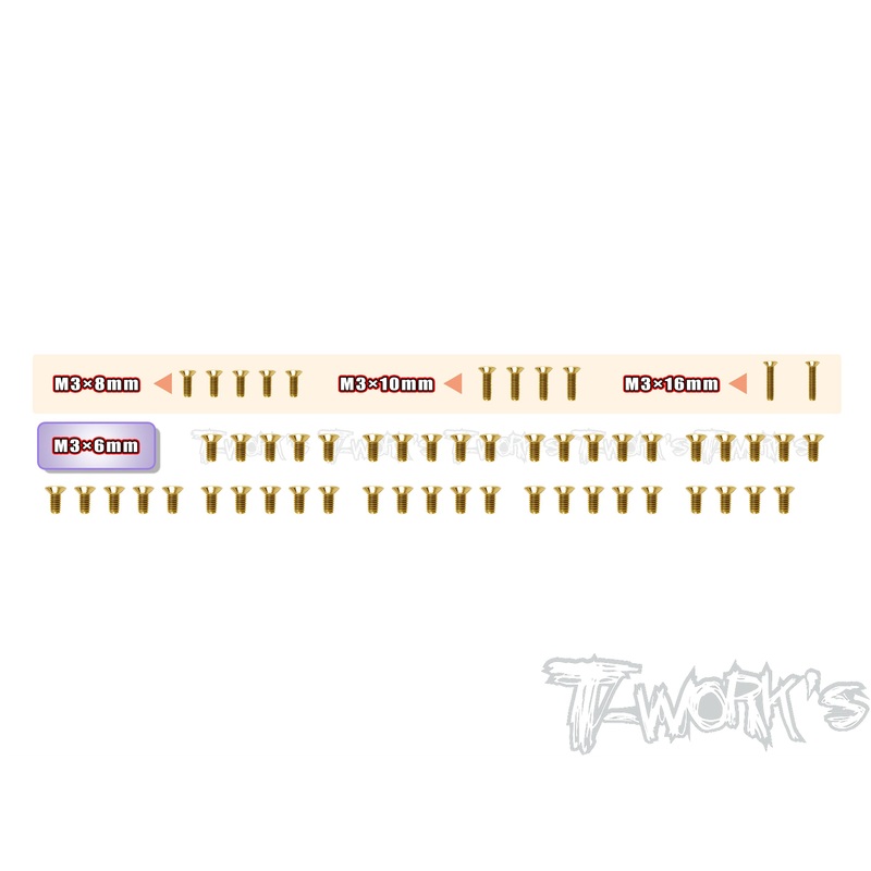GSS-AT1-B Gold Plated Steel Screw Set( Bottom )55pcs. ( For Xpress AT1 )