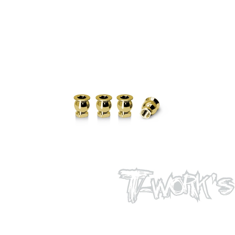 TE-X4-K   Brass 6mm Lower Arm Ball With Hex ( For Xray X4 /X4'23 ) 4pcs.