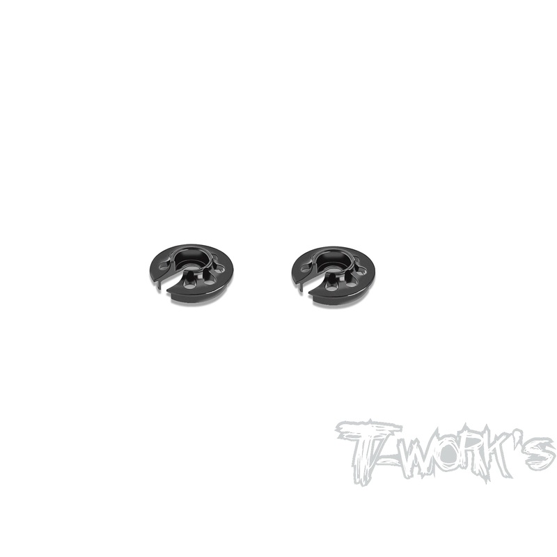 TE-X4-L-1  Alum. Low Mounted Shock Spring Retainer -1mm ( For Xray X4'23  ) 2pcs. ** Only Rear Use **