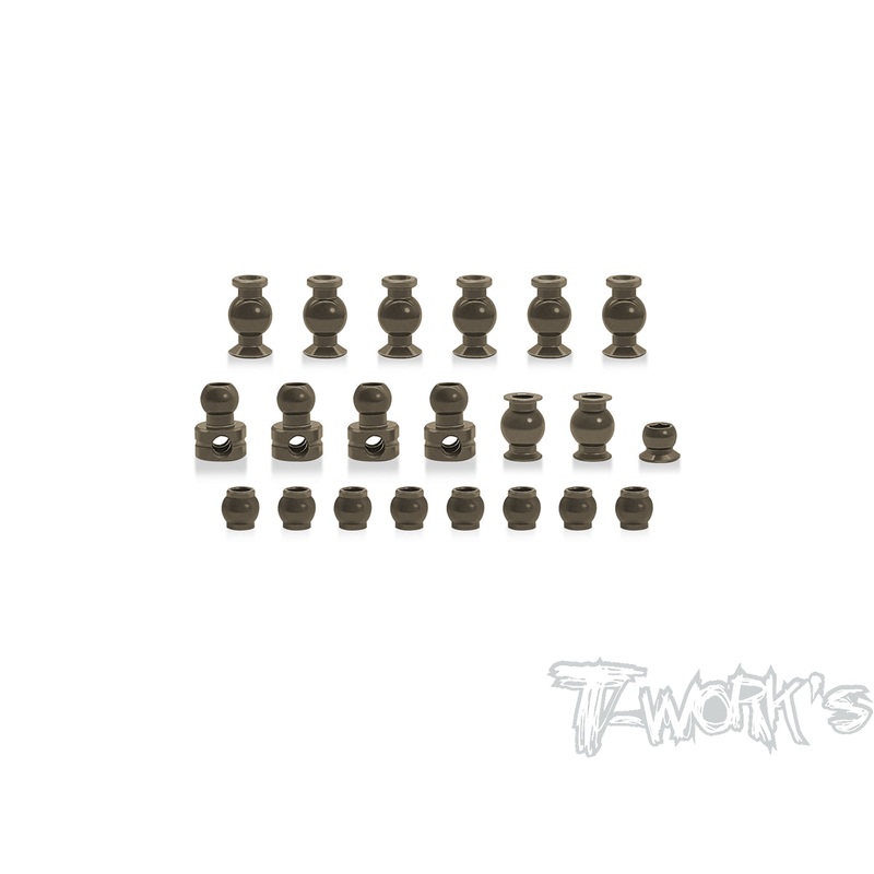 TO-200-B4     7075-T6 Hard Coated Alum. Ball Set ( For Team Associated RC8 B4/B4E/T4/T4E ) 21pcs.