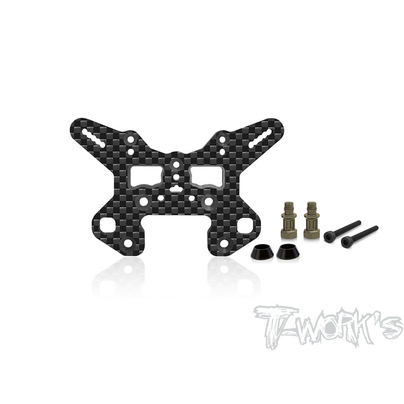 TO-247-T4    Graphite Front/ Rear  Shock Tower 4mm With Alum. Standoffs ( For Team Associated RC8 T4/T4E)