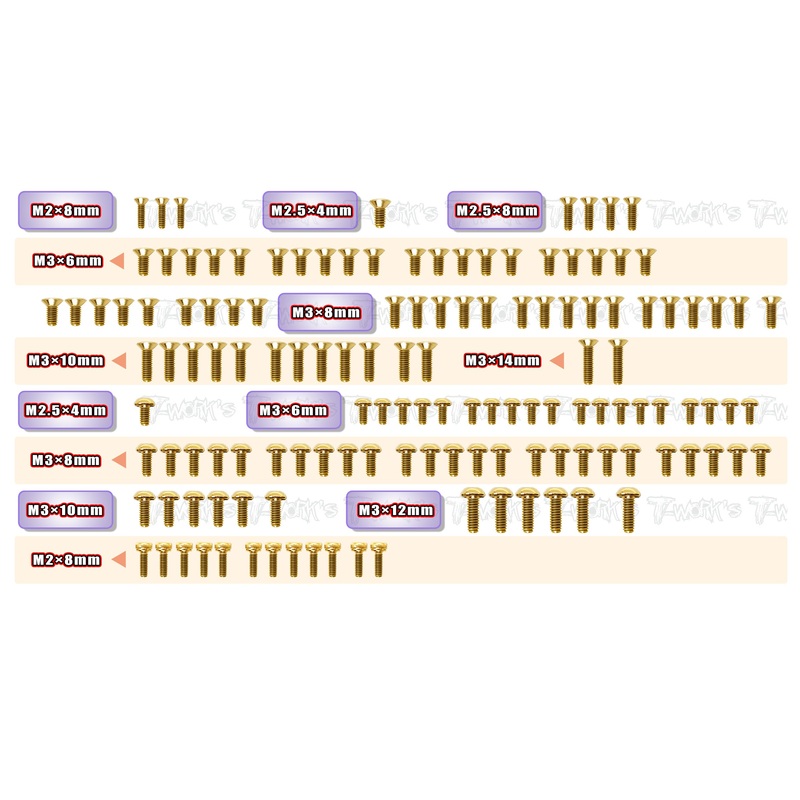 GSS-XQ11 Gold Plated Steel Screw Set 136pcs. ( For Xpress XQ11 )
