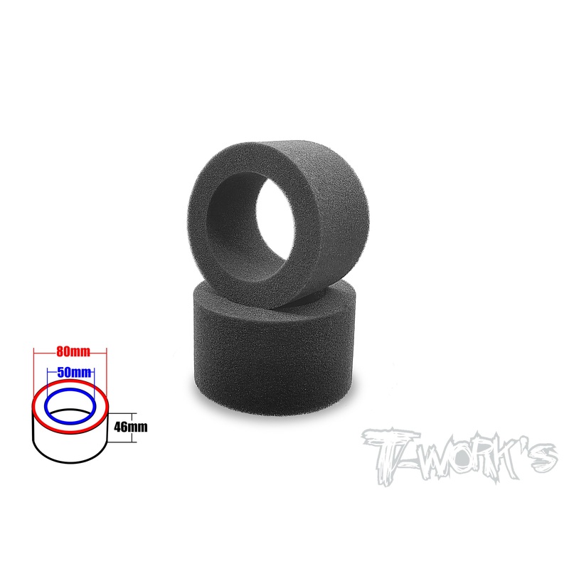 TE-255-R-A   1/10 Buggy Rear Foam Type Insert  ( Medium )  80x50x46mm  2pcs.