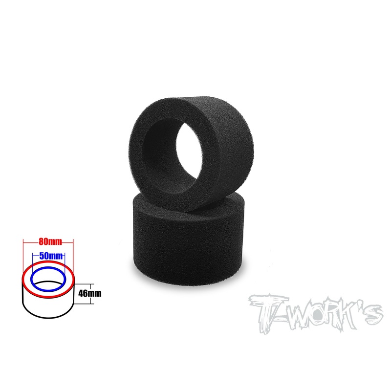 TE-256-R-A      1/10 Buggy Rear Foam Type Insert  ( Hard )  80x50x46mm  2pcs.