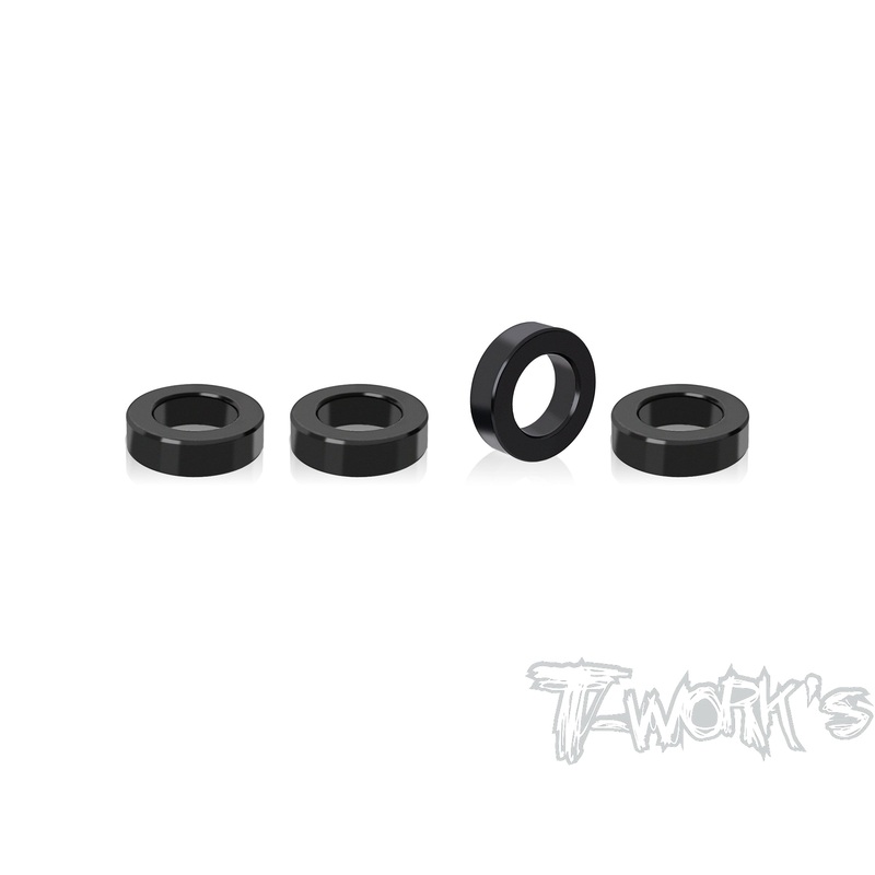 TO-334-A  7075-T6 Alum. 6 x 10 x 2.8mm Spacer ( For TEKNO ET410 ) 4 pcs. Change 17mm Wheel Adapter Use