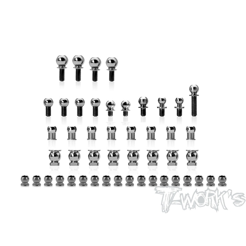TP-18764 Titanium Ball End set ( For Xray X4F 2024 ) 48pcs.