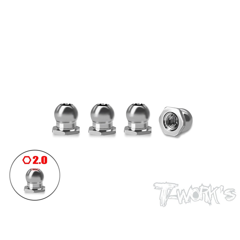 TP-800R-F64 Titanium 4.8mm Pivot Ball With Thread ( For Awesomatix A800R/A800RR ) 4pcs.
