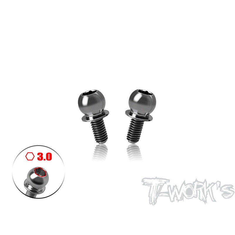 TP-802-B    64 Titanium 5.8mm Shock End Ball With (6mm/ 8mm) Screw ( For Yokomo BD12 ) 2pcs.