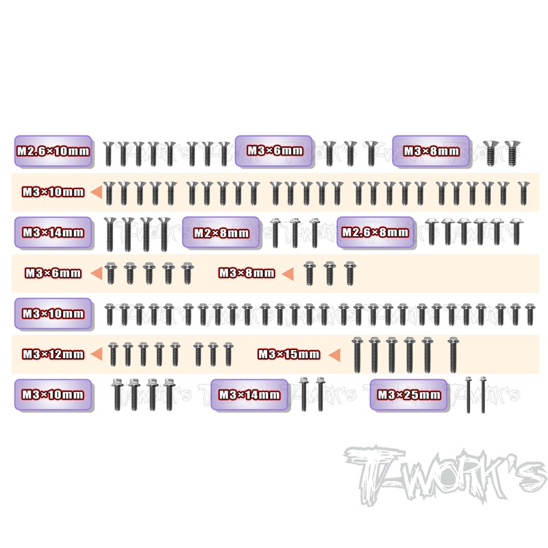 TSSU-FW06   64 Titanium Screw set ( UFO Head ) 110pcs.( For Kyosho FW-06 )