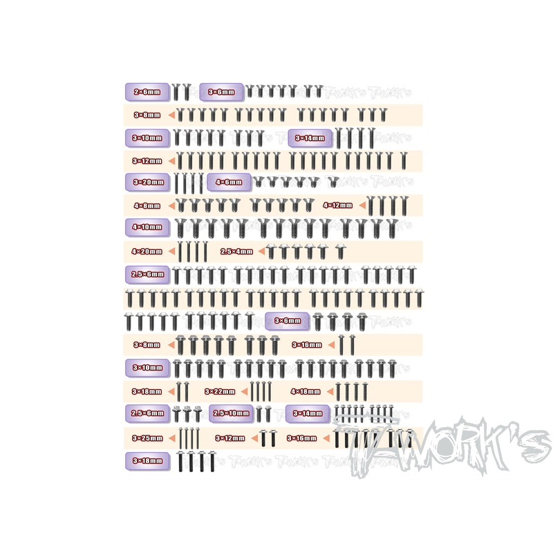 TSSU-SRX8GT'23  64 Titanium Screw set ( UFO Head ) 248pcs.( For Serpent SRX8 GT 2023 )