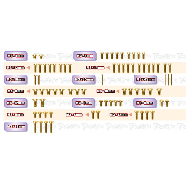 GSS- ULTIMA   Gold Plated Steel Screw Set 74pcs.( For Kyosho ULTIMA )