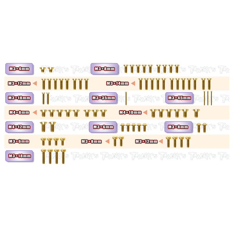 GSSU- ULTIMA   Gold Plated Steel UFO Screw Set 74pcs.( For Kyosho ULTIMA )