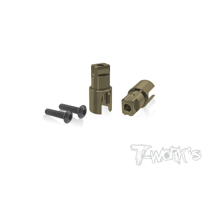 TE-163-X20'24 7075-T6 Hard Coated Alum. Solid BB Driveshaft Adapters ( For Serpent X20'24/23 )