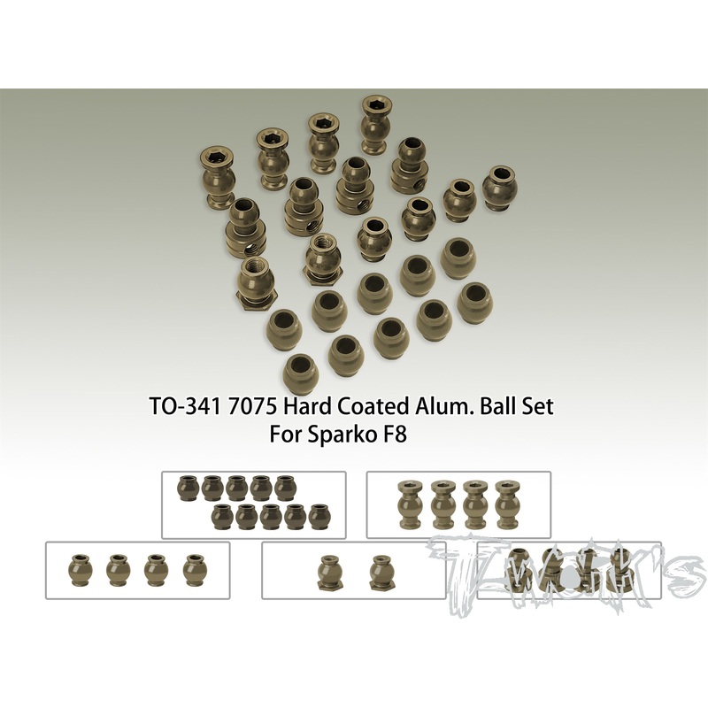 TO-341    7075-T6 Hard Coated Alum. Ball Set ( For Sparko F8 ) 24pcs.