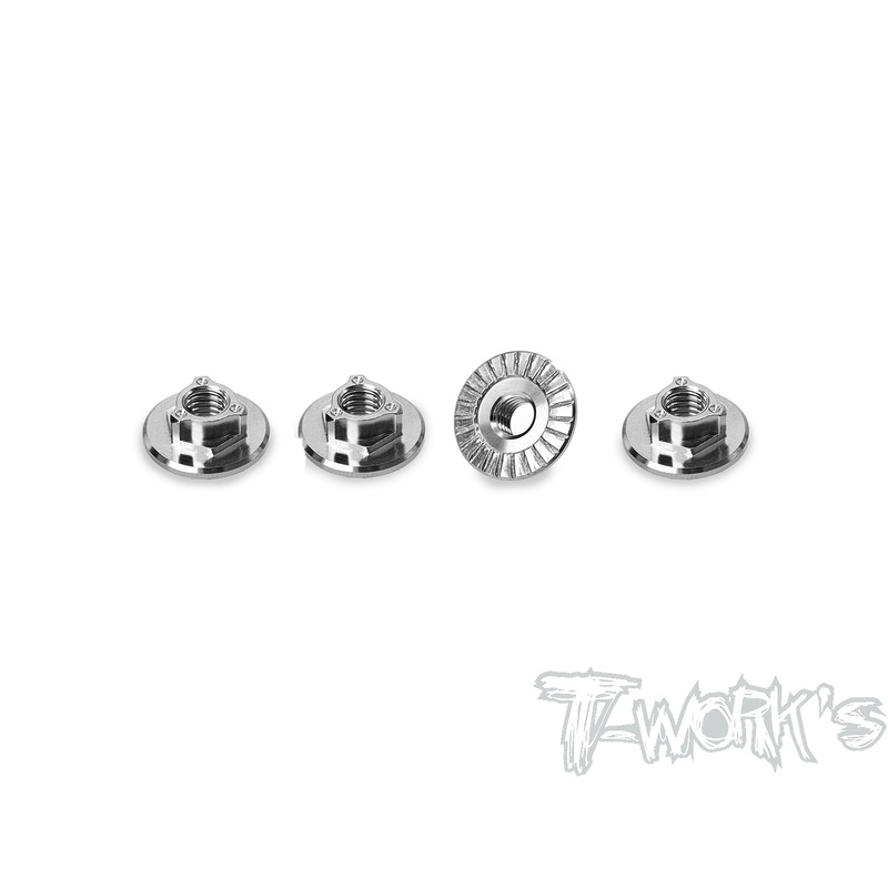 TP-195-B    64 Titanium Ultra Light Weight  large-contact Serrated M4 Wheel Nuts ( 4pcs. )