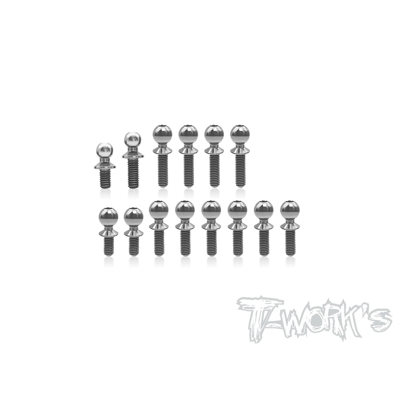 TP-19764 Titanium Ball End set ( For Team Associated RC10 B7/B7D )14pcs.