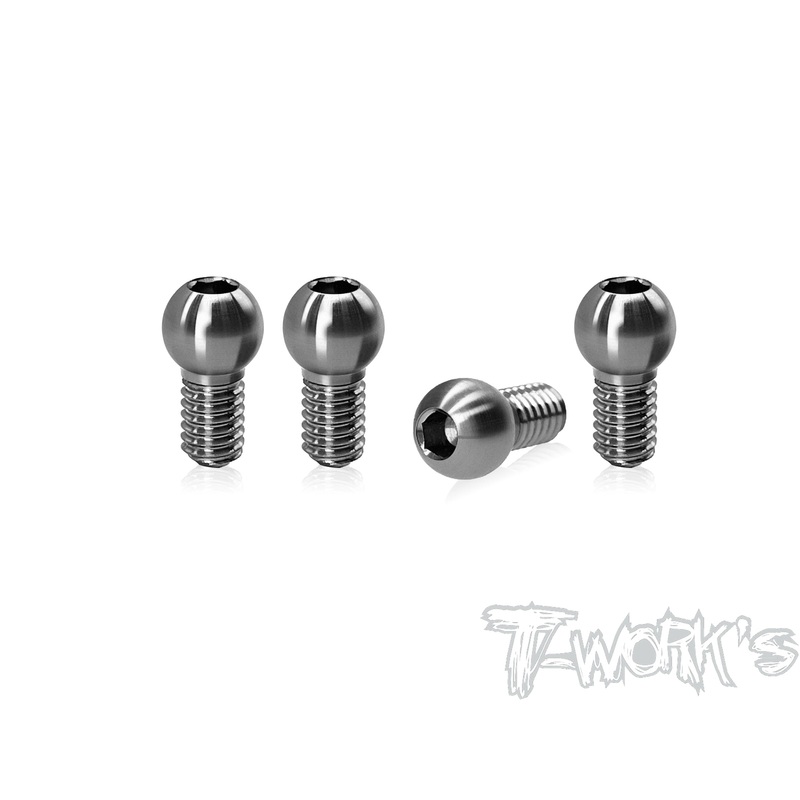 TP-X4-J  64 Titanium 3.8 x 4mm Antiroll Ball Stud  ( For Xray X4'24/X4F'25 ) 4pcs.