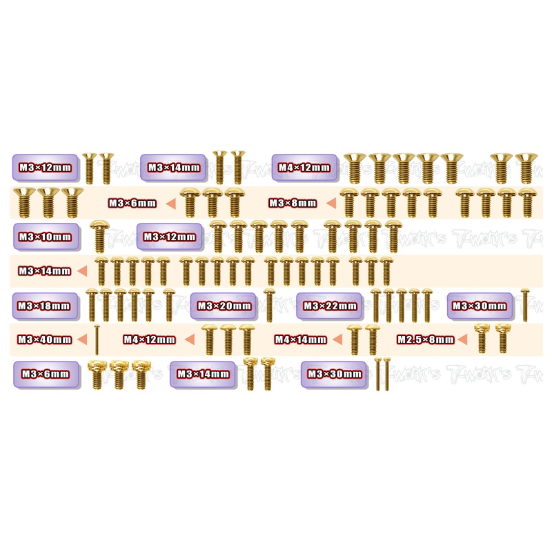 GSS-Slash2WD   Gold Plated Steel Screw Set 82pcs.( For TRASSAS Slash 2WD )