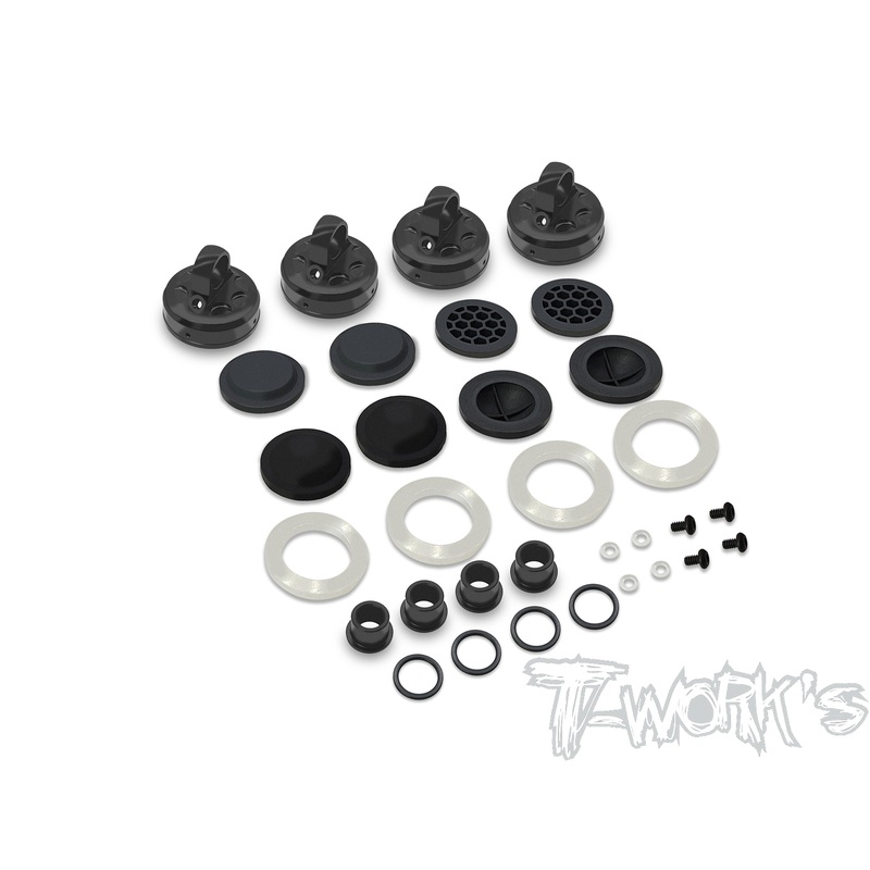 TO-343-A   Black Hard Coated 7075-T6 Alum Mult-adjust alternatives Shock Cap Shock Cap ( For Team Associated RC8 B3.1/B3.2/T3.2/T3.2E )