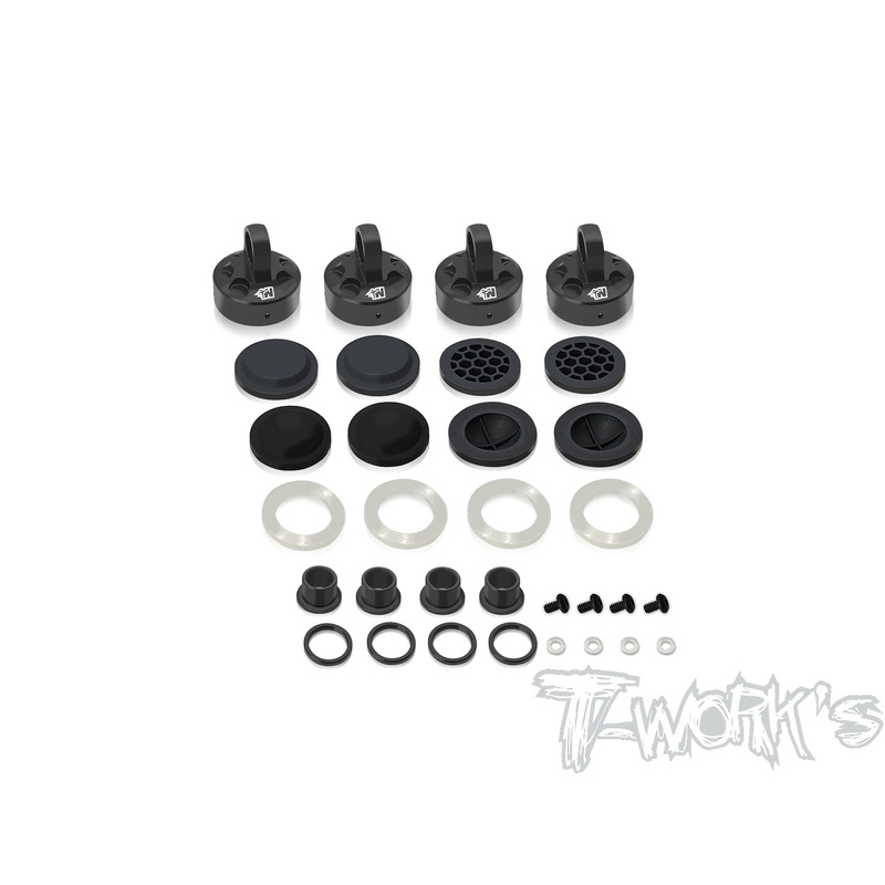TO-343-M   Black Hard Coated 7075-T6 Alum Mult-adjust alternatives Shock Cap Shock Cap (  For Mugen MBX8R/MBX8R-T )