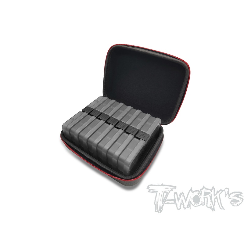 TT-075-O-13A   Compact Hard Case with 7pcs.  of 10 Case Hardware Storage Boxes