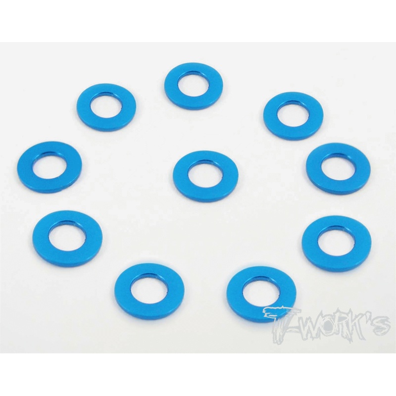 TA-006 Anodized Aluminum 3mm Bore Washers 0.5mm (10 pcs)