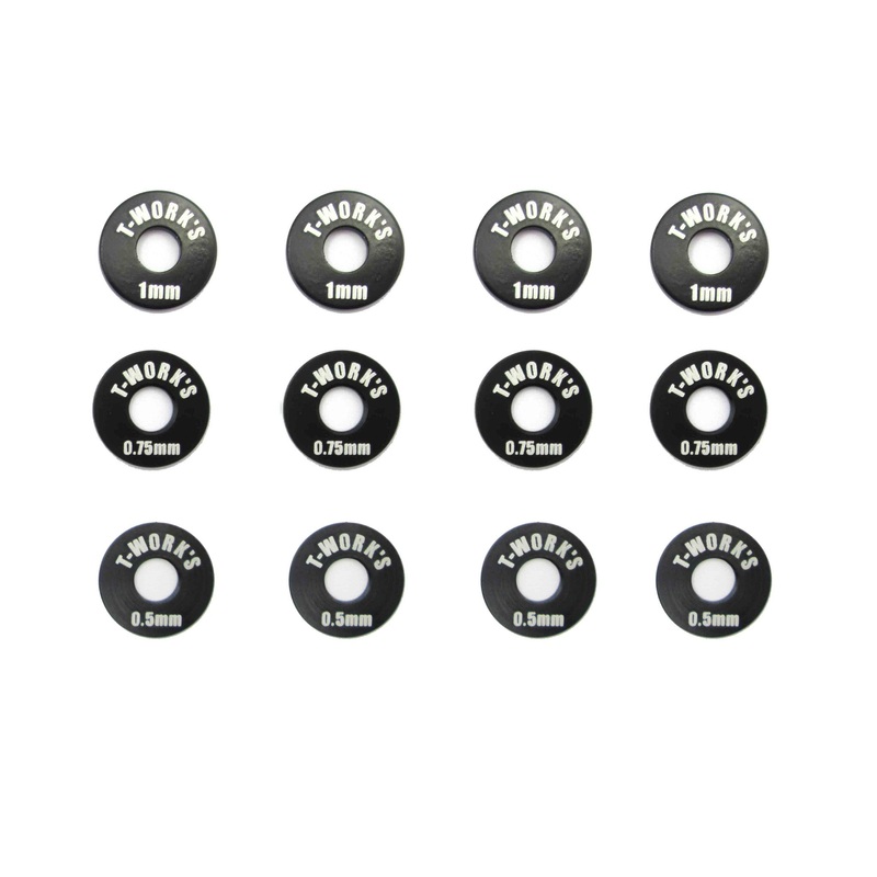 TA-030 Aluminum Wheel Shim Sets 0.5, 0.75, 1mm each 4 pcs.