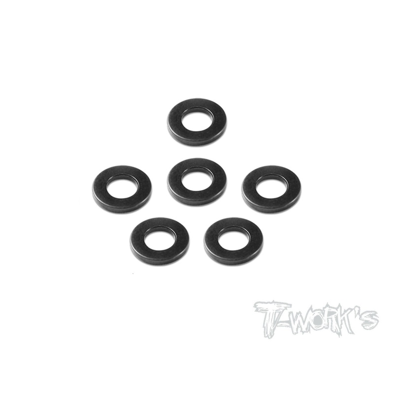 TA-058 Aluminum 2mm Bore Washer 1.0mm (Black)  6pcs.